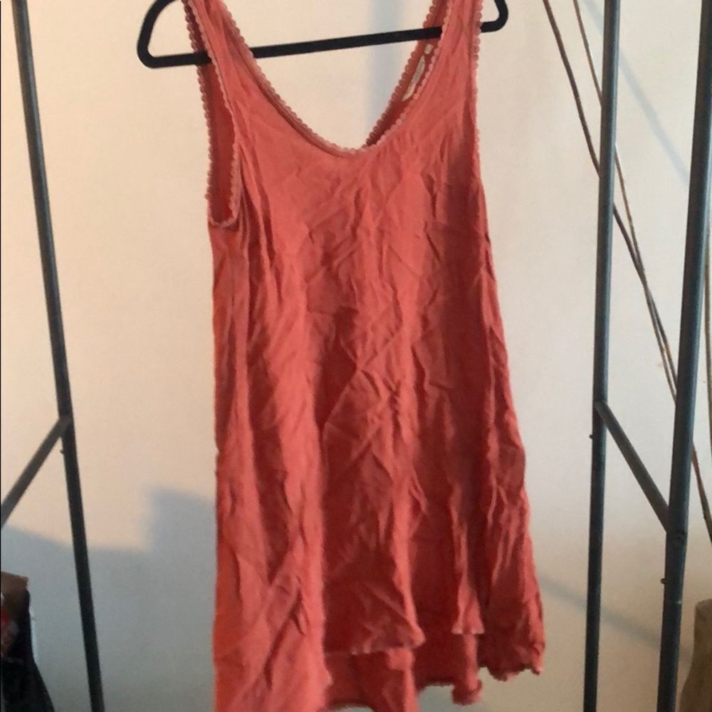 Pink Stitch Orange Summer Dress Size 4 Like New